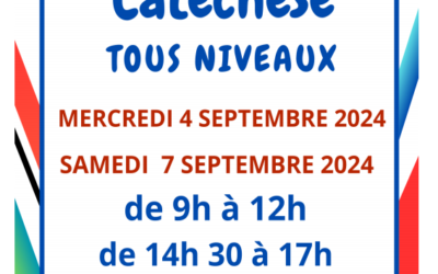 Dates d’inscription KT tous niveaux à la rentrée !