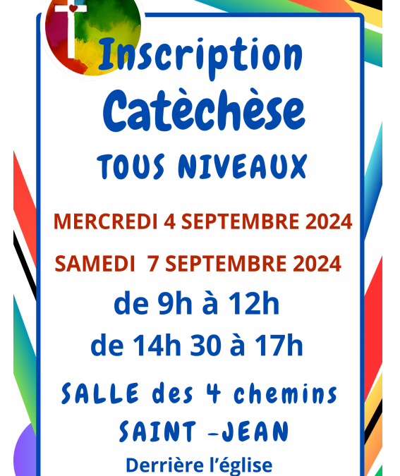 Dates d’inscription KT tous niveaux à la rentrée !